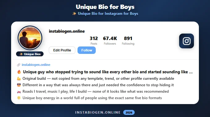 Unique Bio for Instagram for Boys